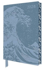 Cover image of book Katsushika Hokusai: The Great Wave 2024 Artisan Art Vegan Leather Diary by Flame Tree Studio 